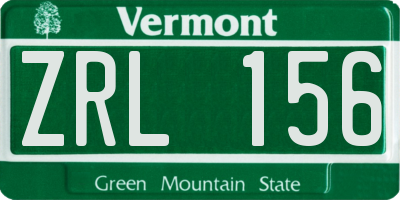 VT license plate ZRL156