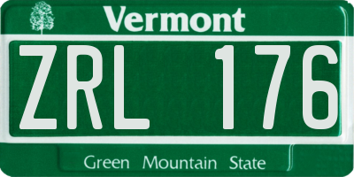 VT license plate ZRL176