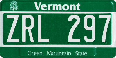 VT license plate ZRL297