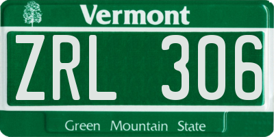 VT license plate ZRL306