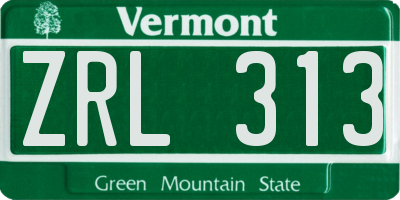 VT license plate ZRL313