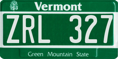 VT license plate ZRL327