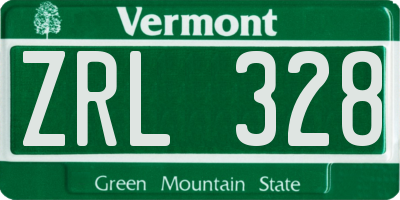 VT license plate ZRL328