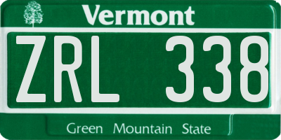 VT license plate ZRL338