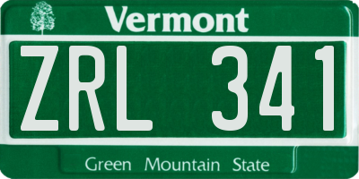 VT license plate ZRL341