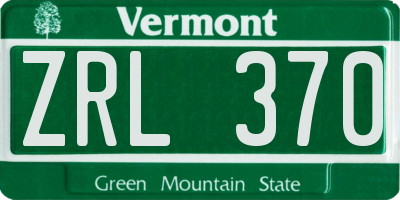 VT license plate ZRL370