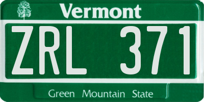 VT license plate ZRL371