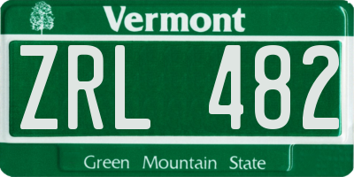 VT license plate ZRL482
