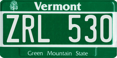 VT license plate ZRL530