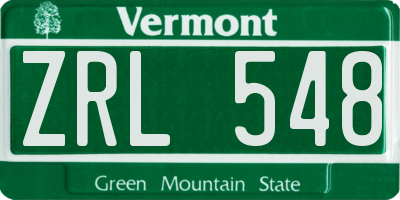 VT license plate ZRL548