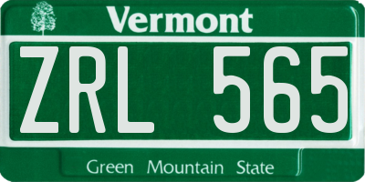 VT license plate ZRL565