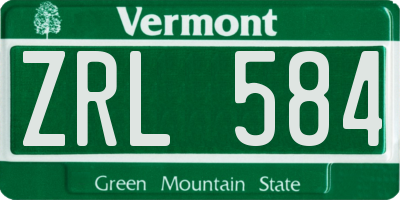 VT license plate ZRL584