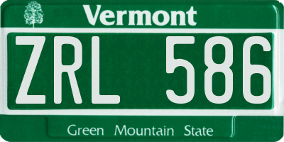VT license plate ZRL586