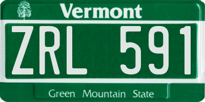 VT license plate ZRL591