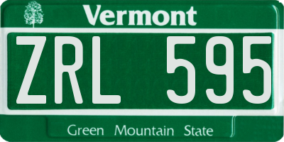 VT license plate ZRL595
