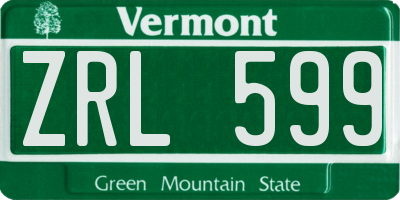 VT license plate ZRL599