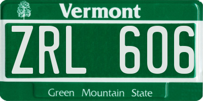 VT license plate ZRL606