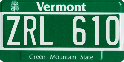 VT license plate ZRL610