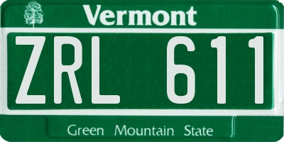 VT license plate ZRL611