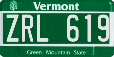 VT license plate ZRL619