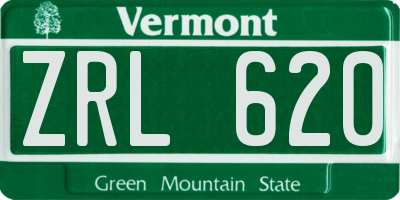 VT license plate ZRL620