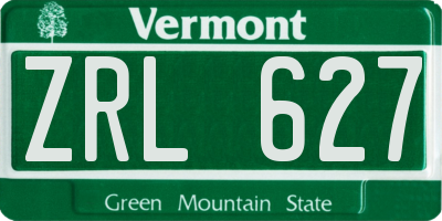 VT license plate ZRL627