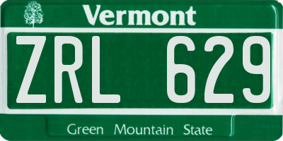 VT license plate ZRL629