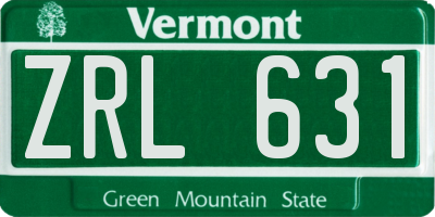 VT license plate ZRL631