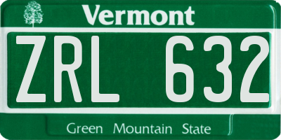 VT license plate ZRL632