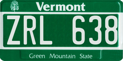 VT license plate ZRL638