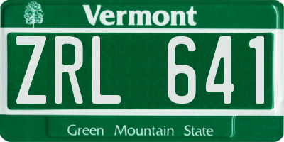 VT license plate ZRL641