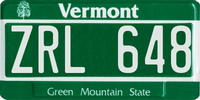 VT license plate ZRL648
