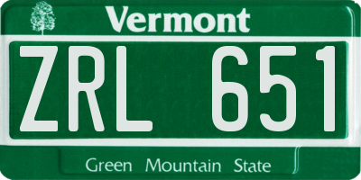 VT license plate ZRL651