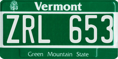 VT license plate ZRL653