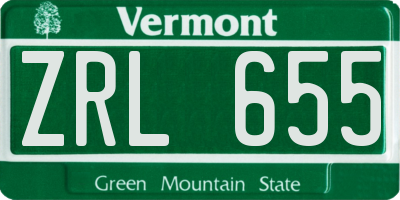 VT license plate ZRL655