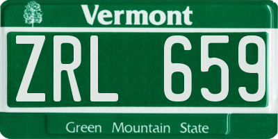 VT license plate ZRL659