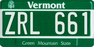 VT license plate ZRL661