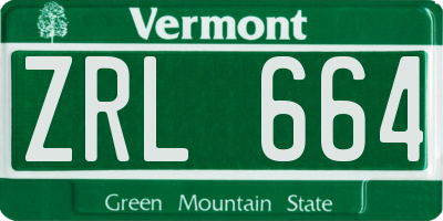 VT license plate ZRL664