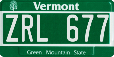 VT license plate ZRL677