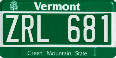 VT license plate ZRL681