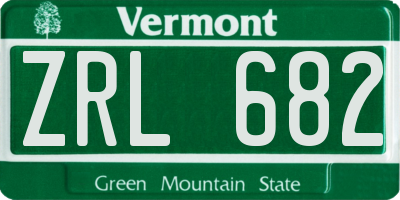 VT license plate ZRL682