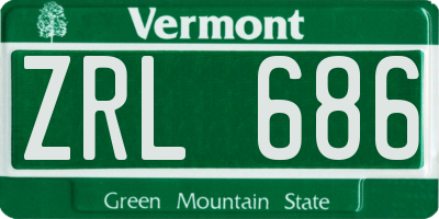 VT license plate ZRL686