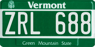 VT license plate ZRL688