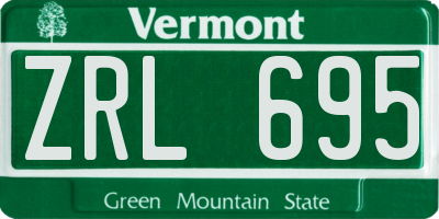 VT license plate ZRL695