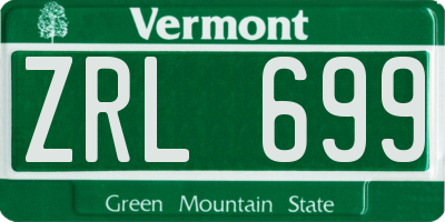 VT license plate ZRL699