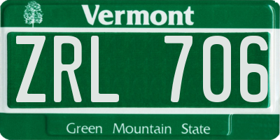 VT license plate ZRL706