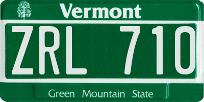 VT license plate ZRL710