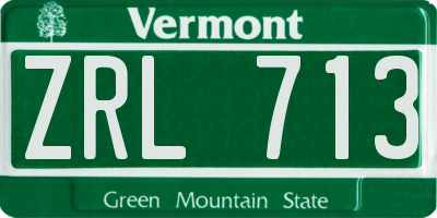 VT license plate ZRL713
