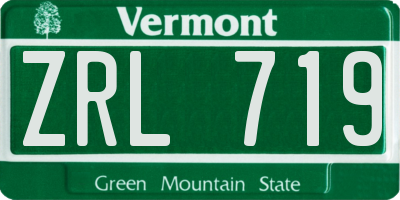 VT license plate ZRL719