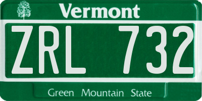 VT license plate ZRL732